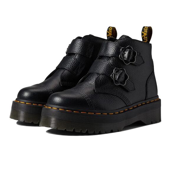 Dr. Martens Black Platform Buckle Boots | Emo Grunge Alt-Girl Y2K Punk | Size - Picture 2 of 10